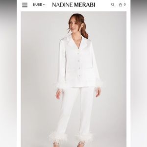 Nadine Merabi Darcie White Wedding Pajamas